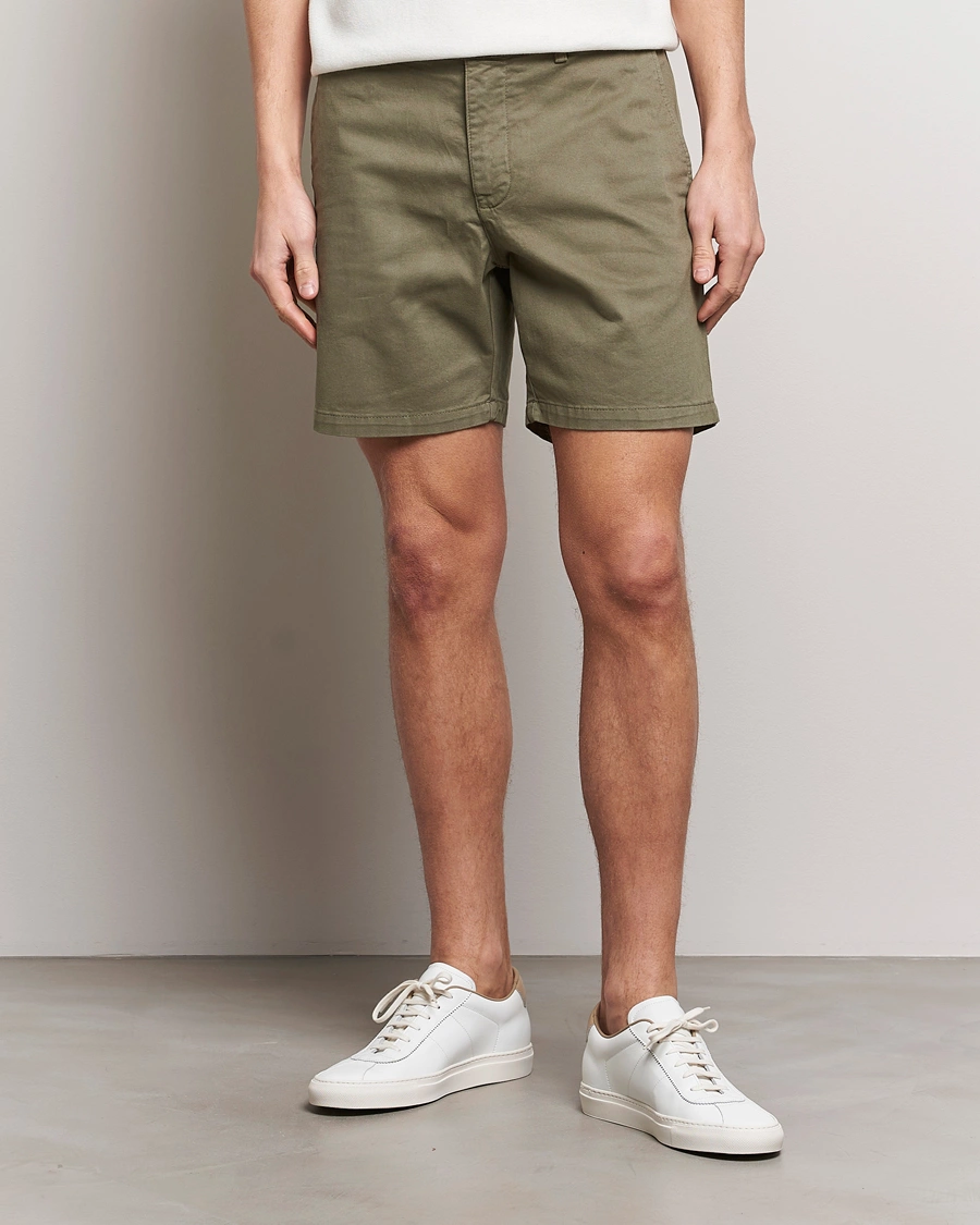 Herre | Klær | Tiger of Sweden | Caid Cotton Chino Shorts Dusty Green