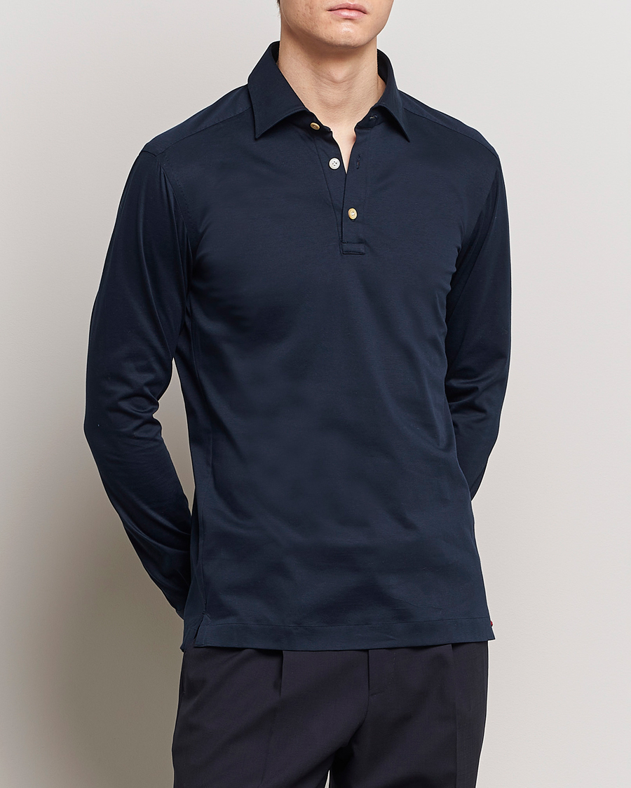 Herre | Luxury Brands | Kiton | Popover Shirt Navy