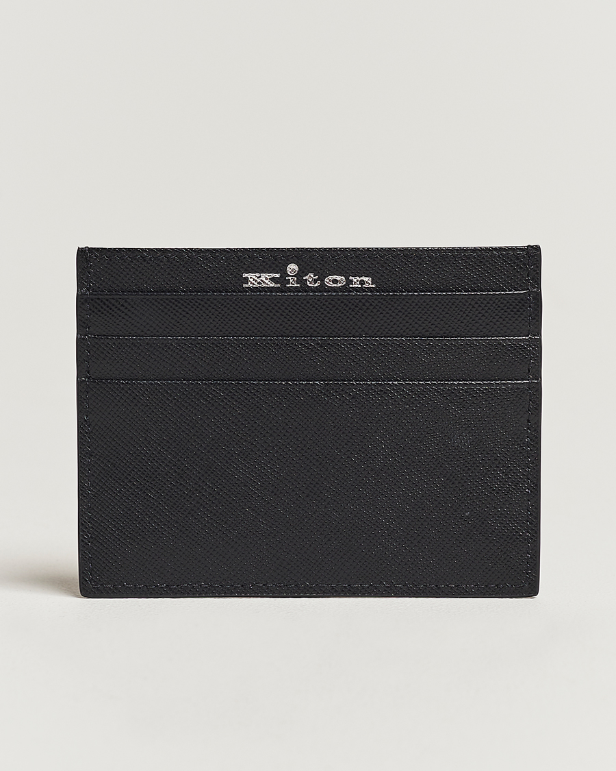 Herre | Lommebøker | Kiton | Saffiano Leather Cardholder Black