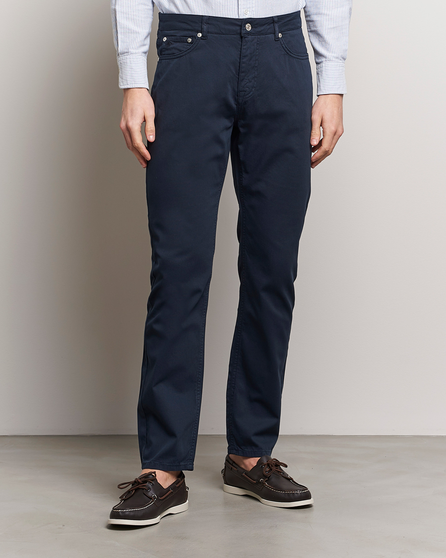 Herre | 5-lommersbukser | Morris | James Structured 5-Pocket Trousers Blue