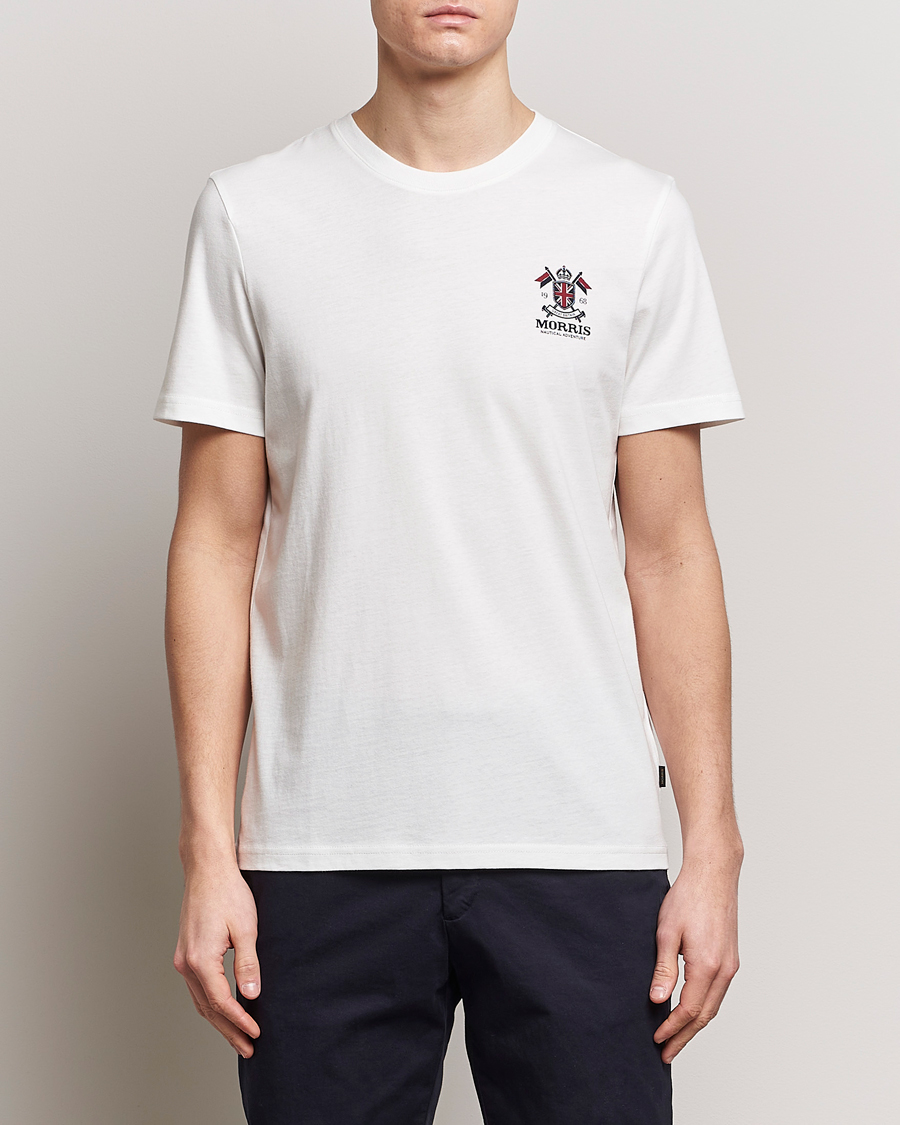Herre | Klær | Morris | Crew Neck Cotton T-Shirt Off White