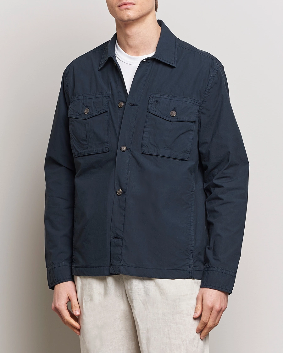 Herre | Klær | Morris | Harrison Cotton Shirt Jacket Old Blue
