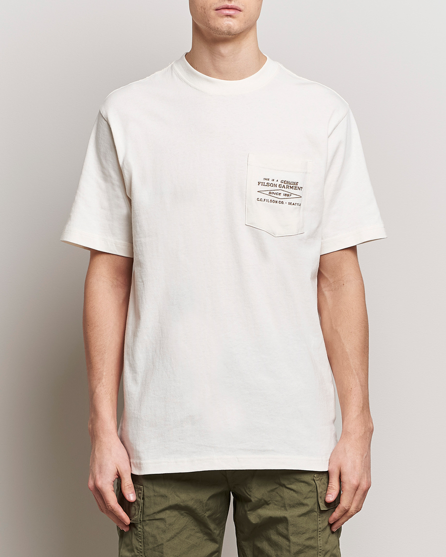 Herre | Klær | Filson | Embroidered Pocket T-Shirt Off White