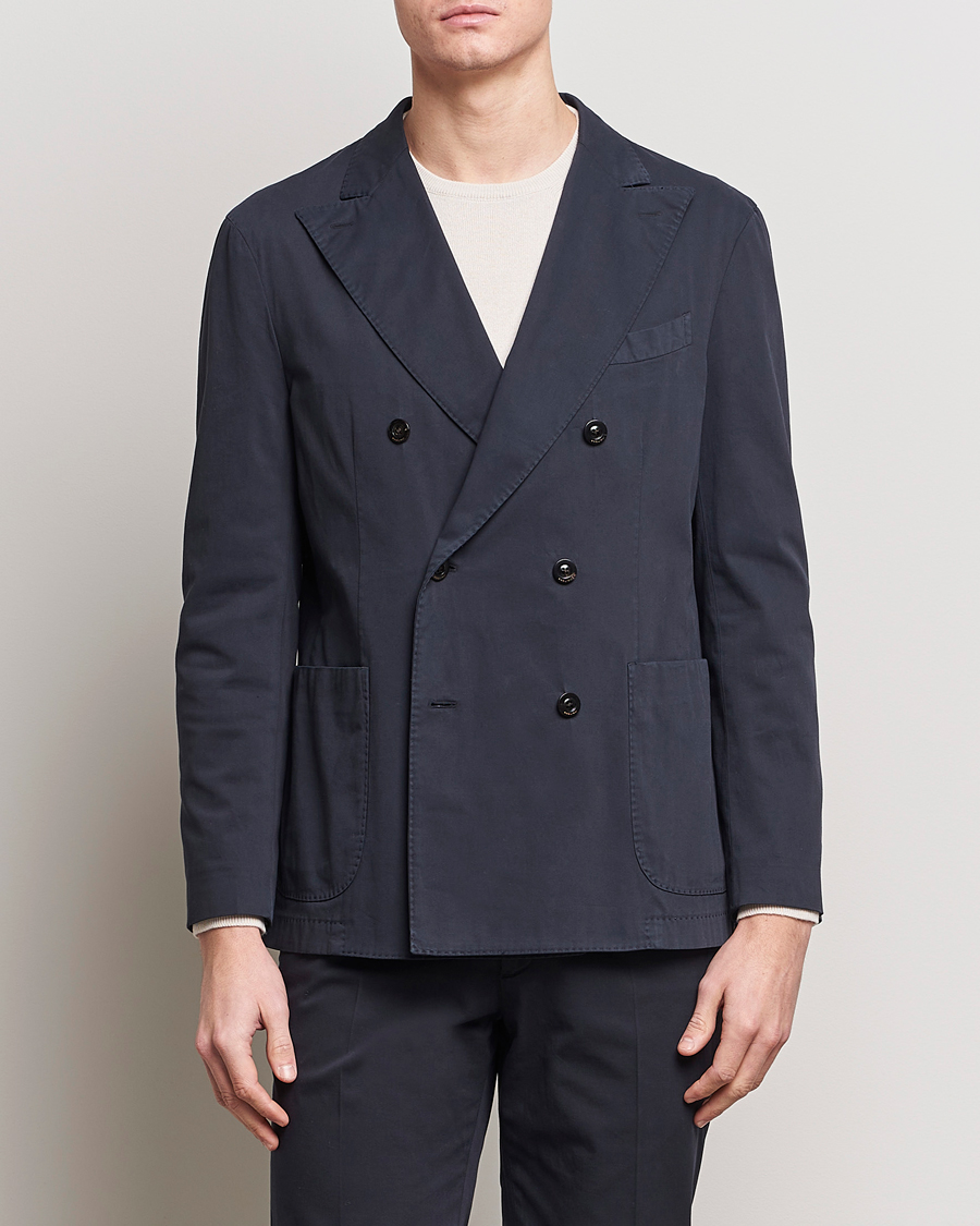 Herre | Dressjakker | Boglioli | K Jacket Double Breasted Cotton Blazer Navy