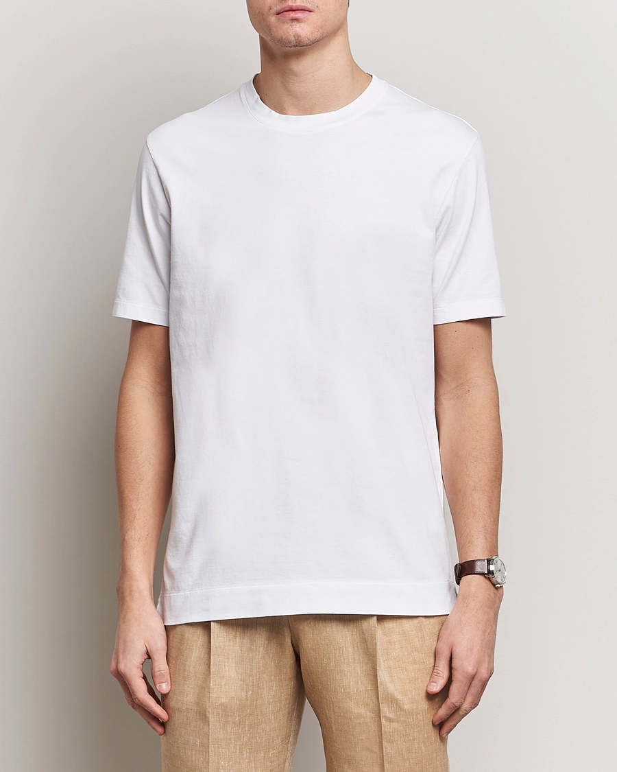 Herre | Klær | Boglioli | Garment Dyed T-Shirt White