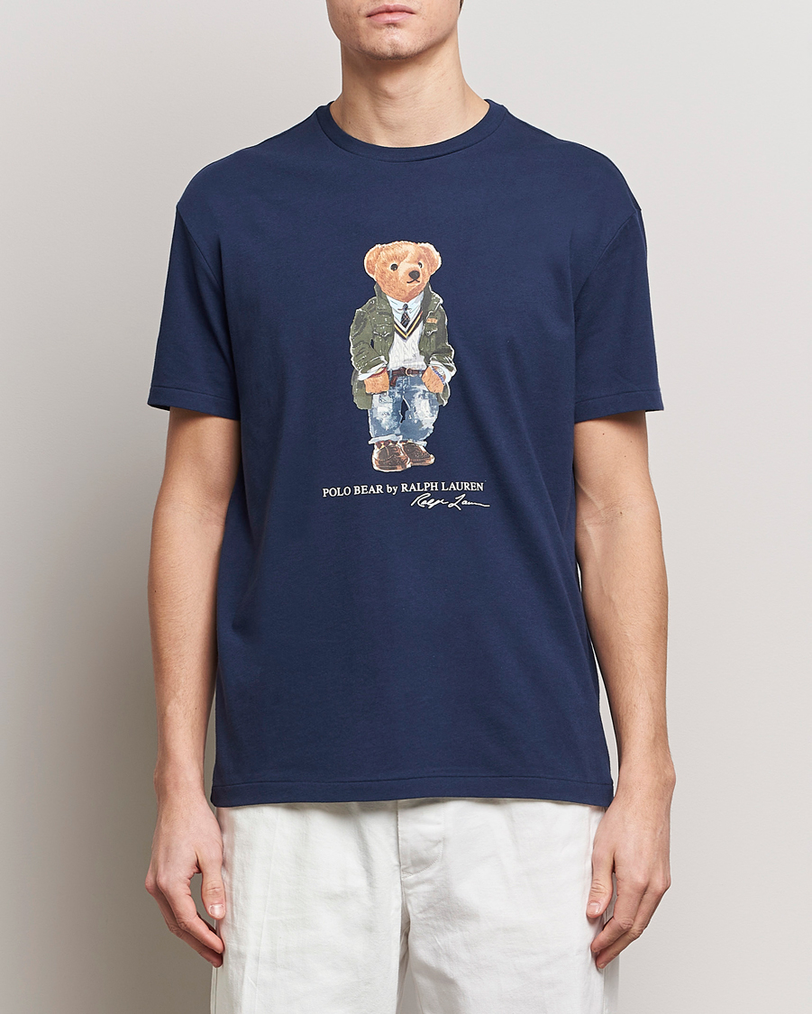Herre | World of Ralph Lauren | Polo Ralph Lauren | Printed Bear Crew Neck T-Shirt Newport Navy