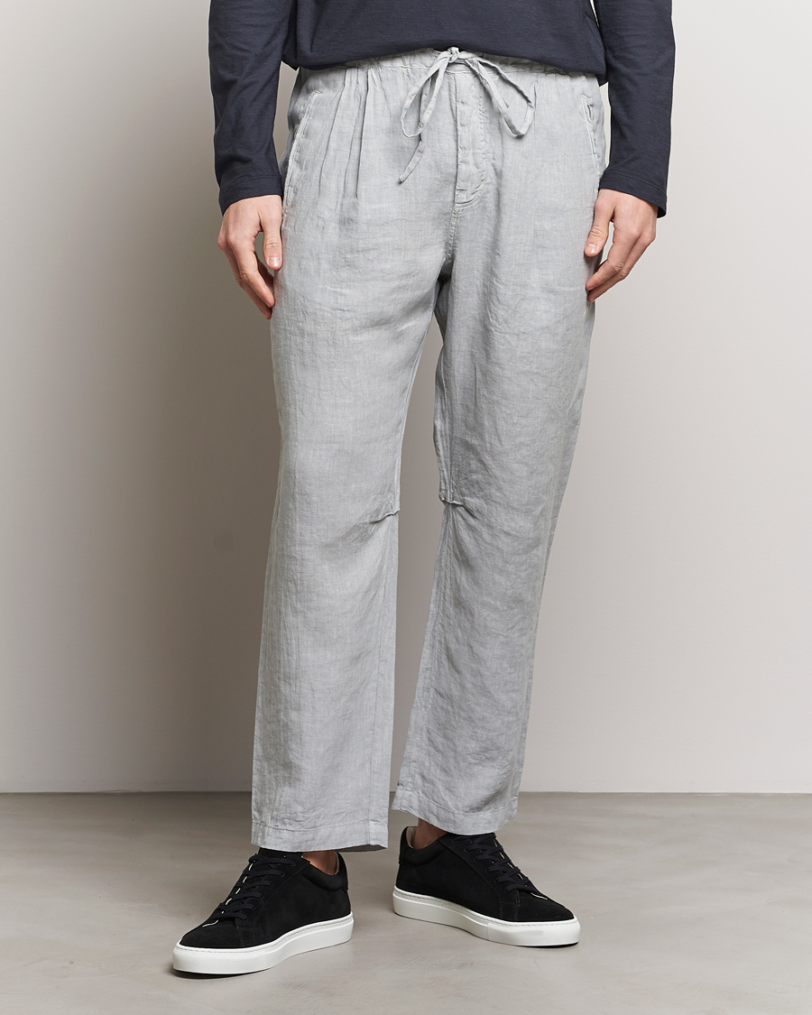 Herr |  | Massimo Alba | Keywest Linen Drawstring Pants Light Grey