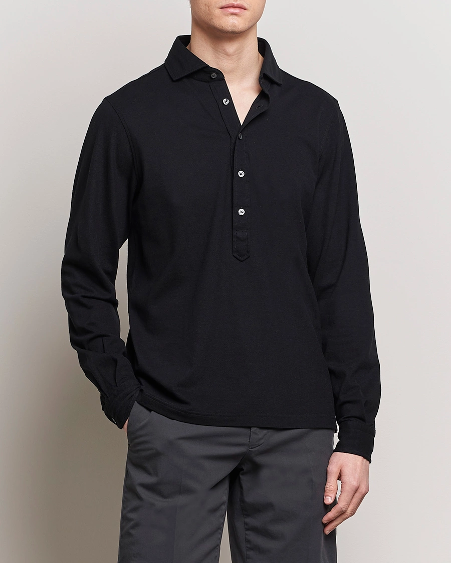 Herre | Casualskjorter | Gran Sasso | Popover Shirt Black