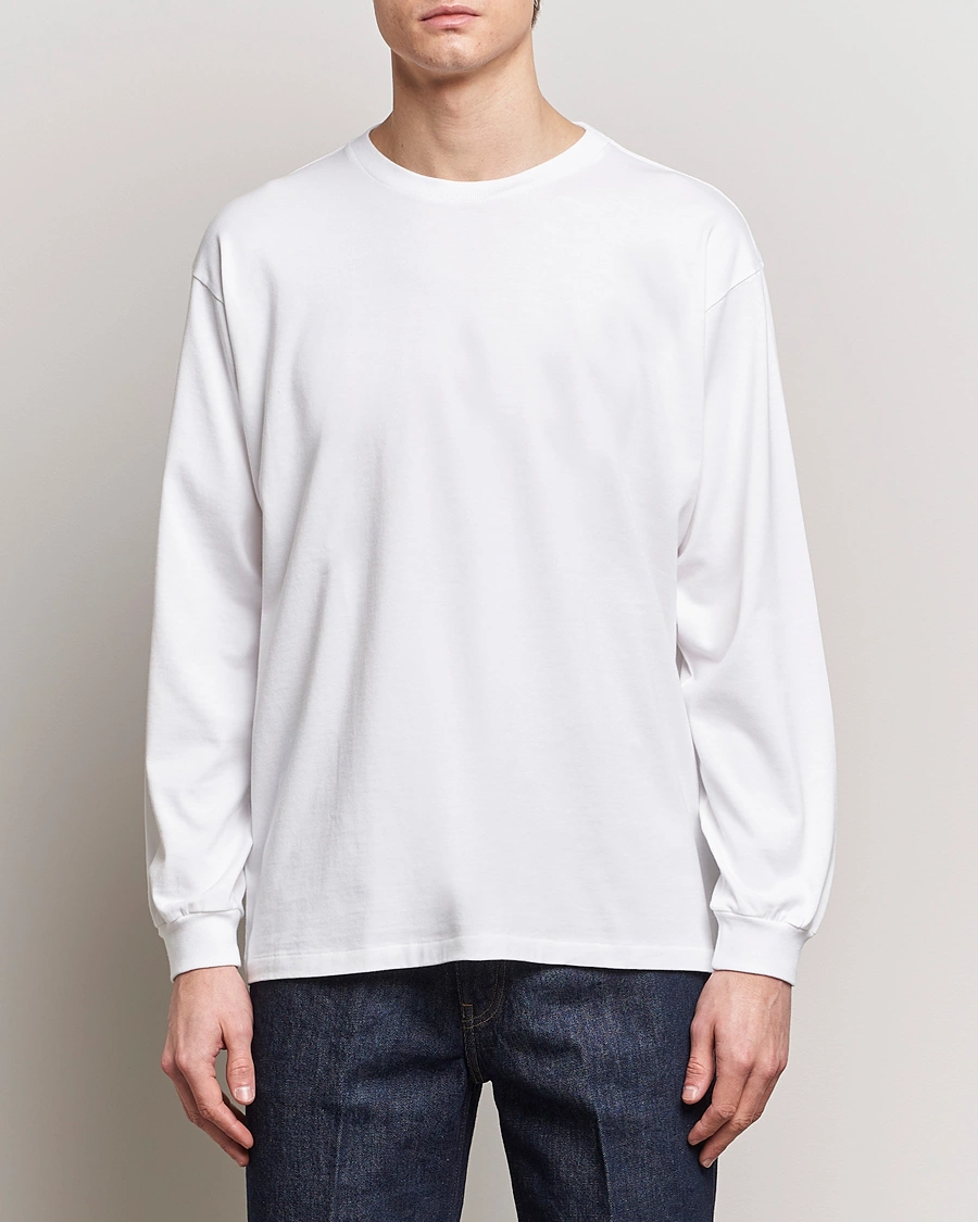 Herre | Klær | Auralee | Luster Plating Long Sleeve T-Shirt White
