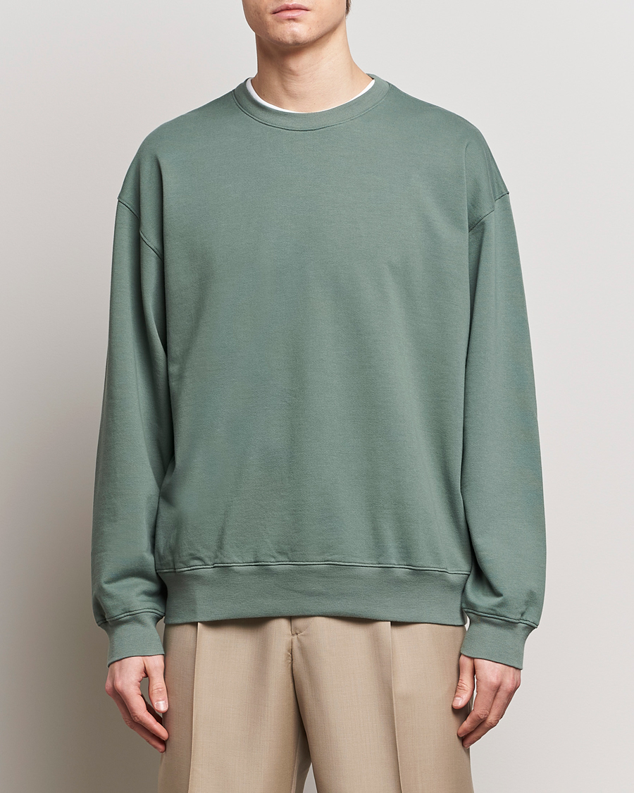 Herre | Klær | Auralee | Super High Gauze Sweatshirt Dustry Green