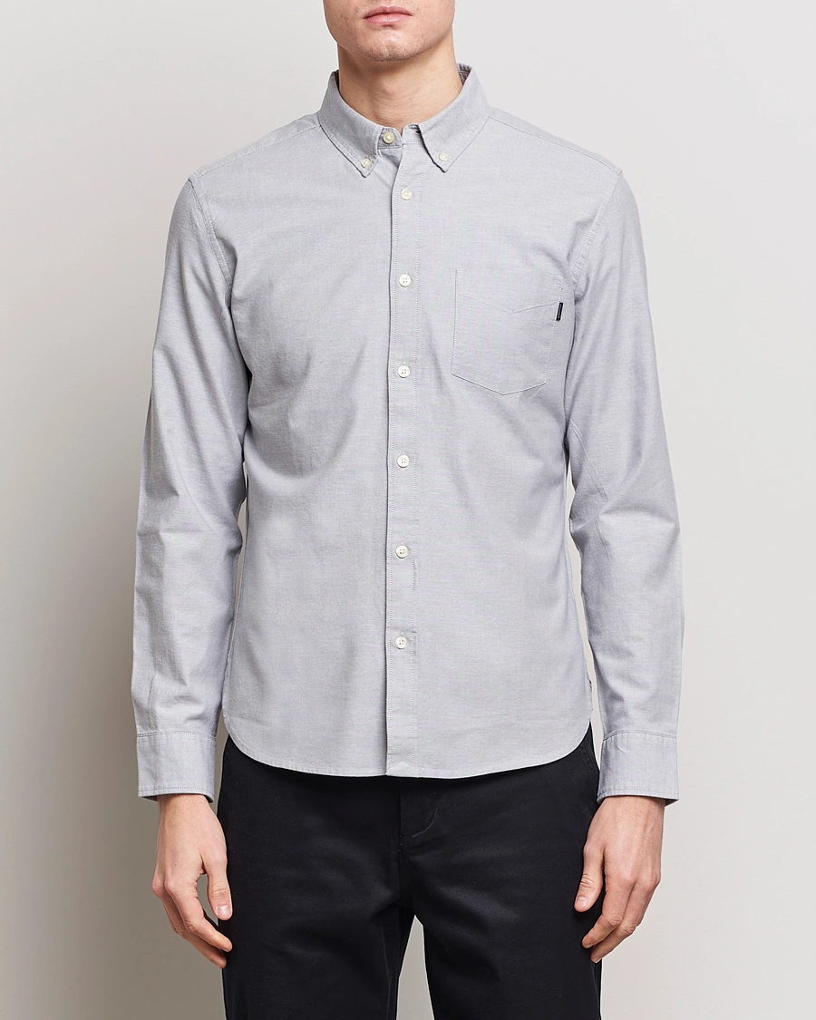 Herre | Casual | Dockers | Cotton Stretch Oxford Shirt Mid Grey Heather