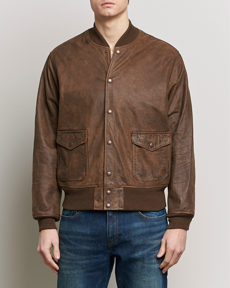 Herre | Skinnjakker | RRL | Wright Leather Jacket Brown