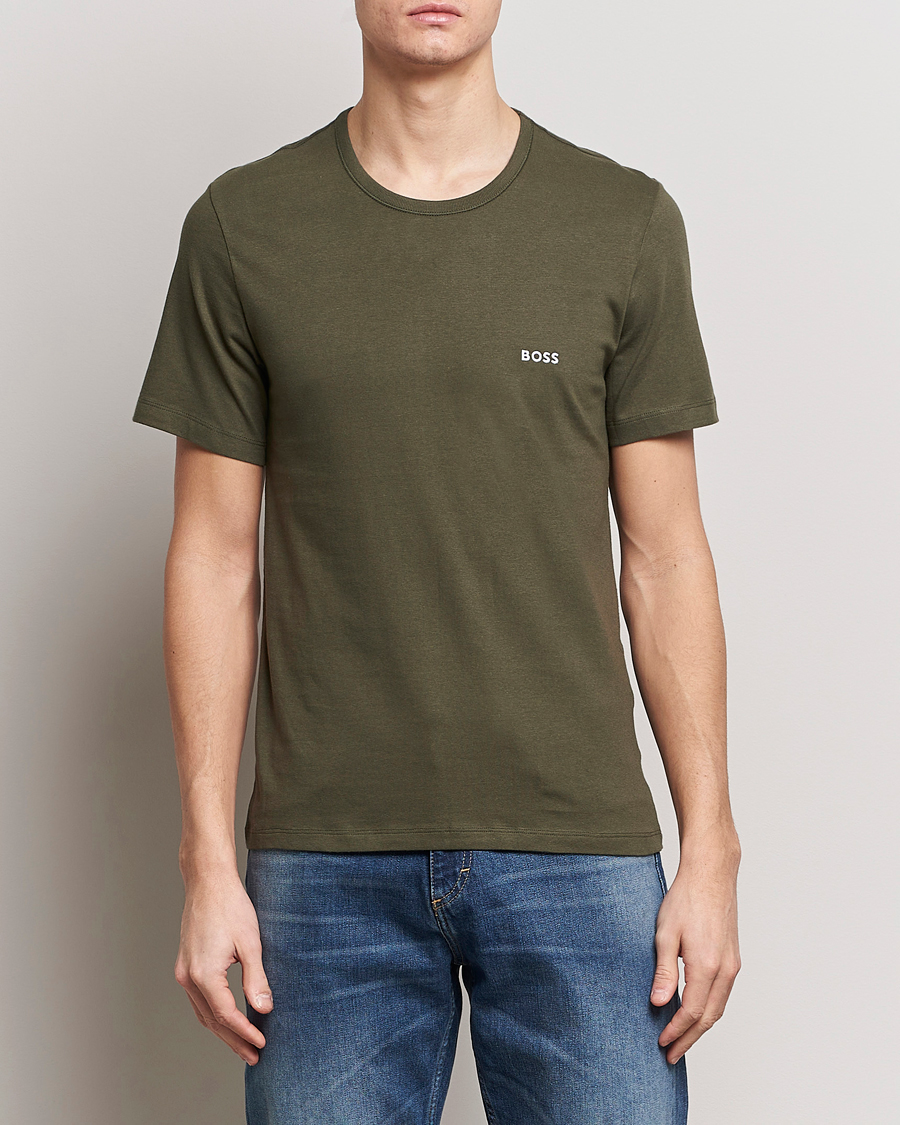 Herre | Svarte t-skjorter | BOSS BLACK | 3-Pack Crew Neck T-Shirt Black/Blue/Green