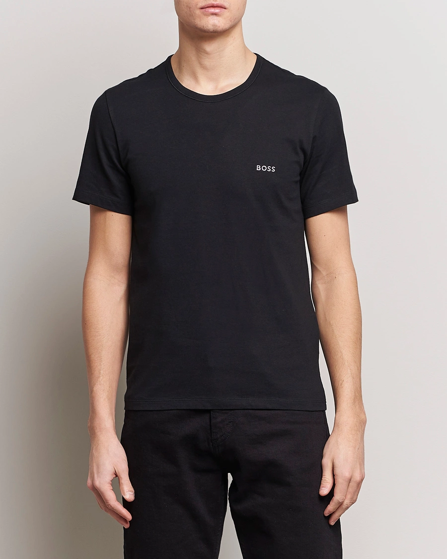 Herre | Svarte t-skjorter | BOSS BLACK | 3-Pack Crew Neck T-Shirt Black/White/Blue