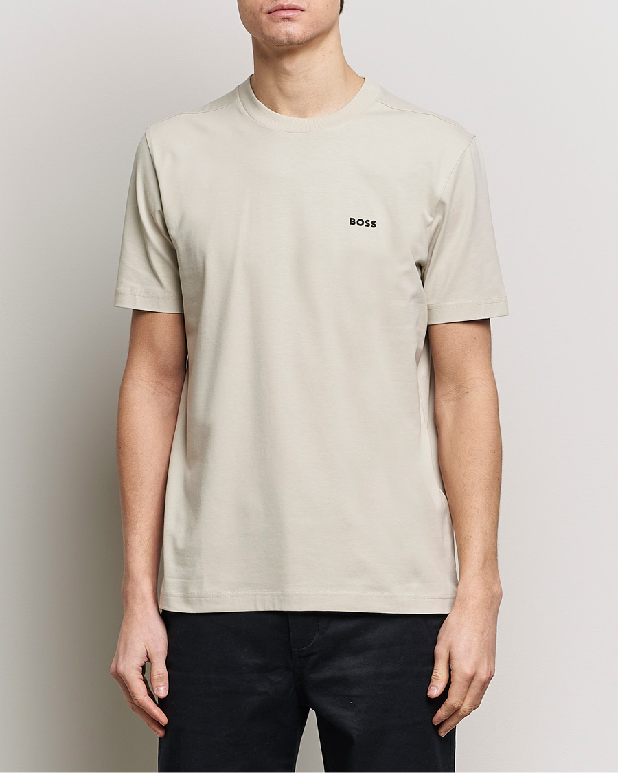 Herre | T-Shirts | BOSS GREEN | Crew Neck T-Shirt Light Beige