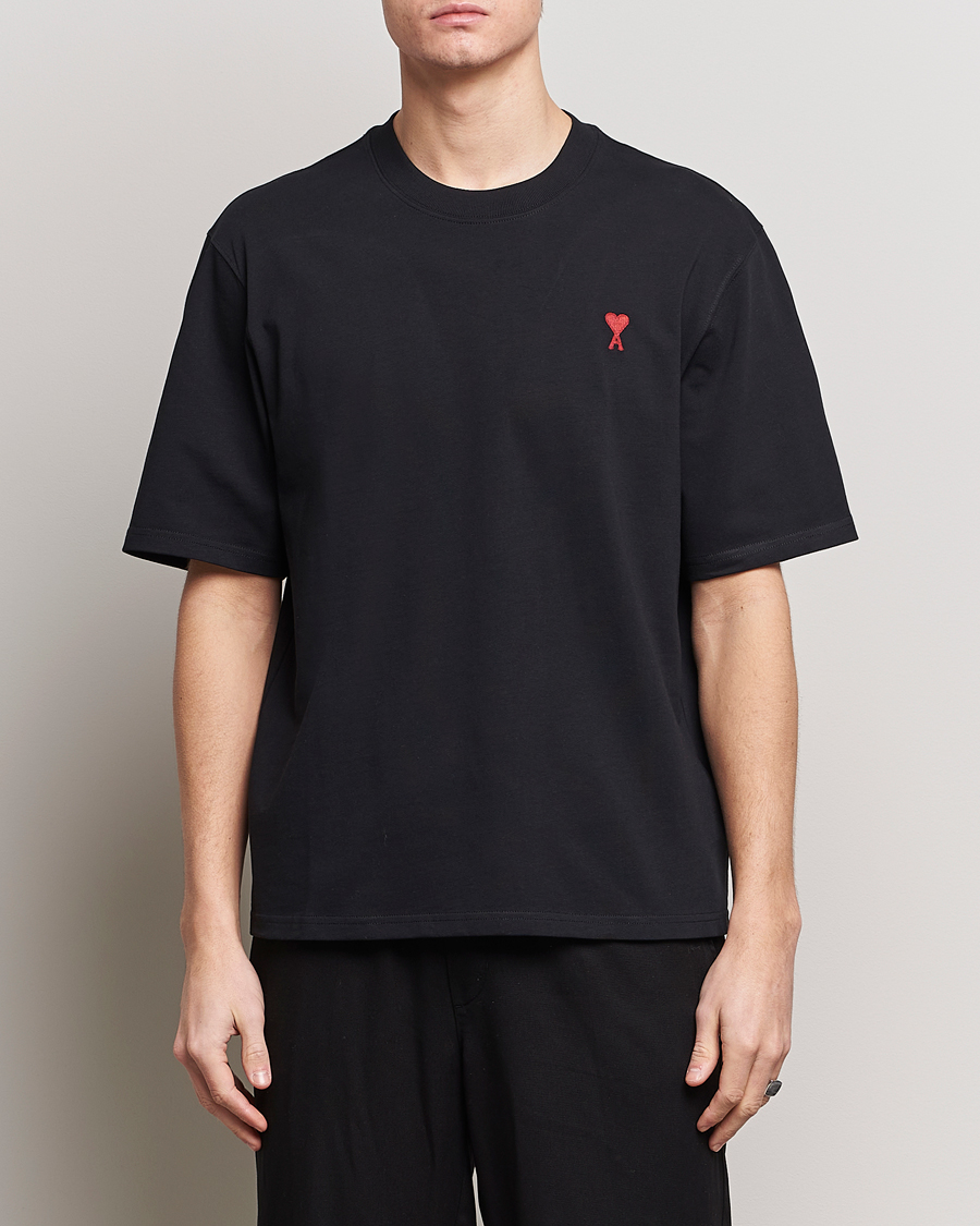 Herre | Svarte t-skjorter | AMI | Heart Logo T-Shirt Black