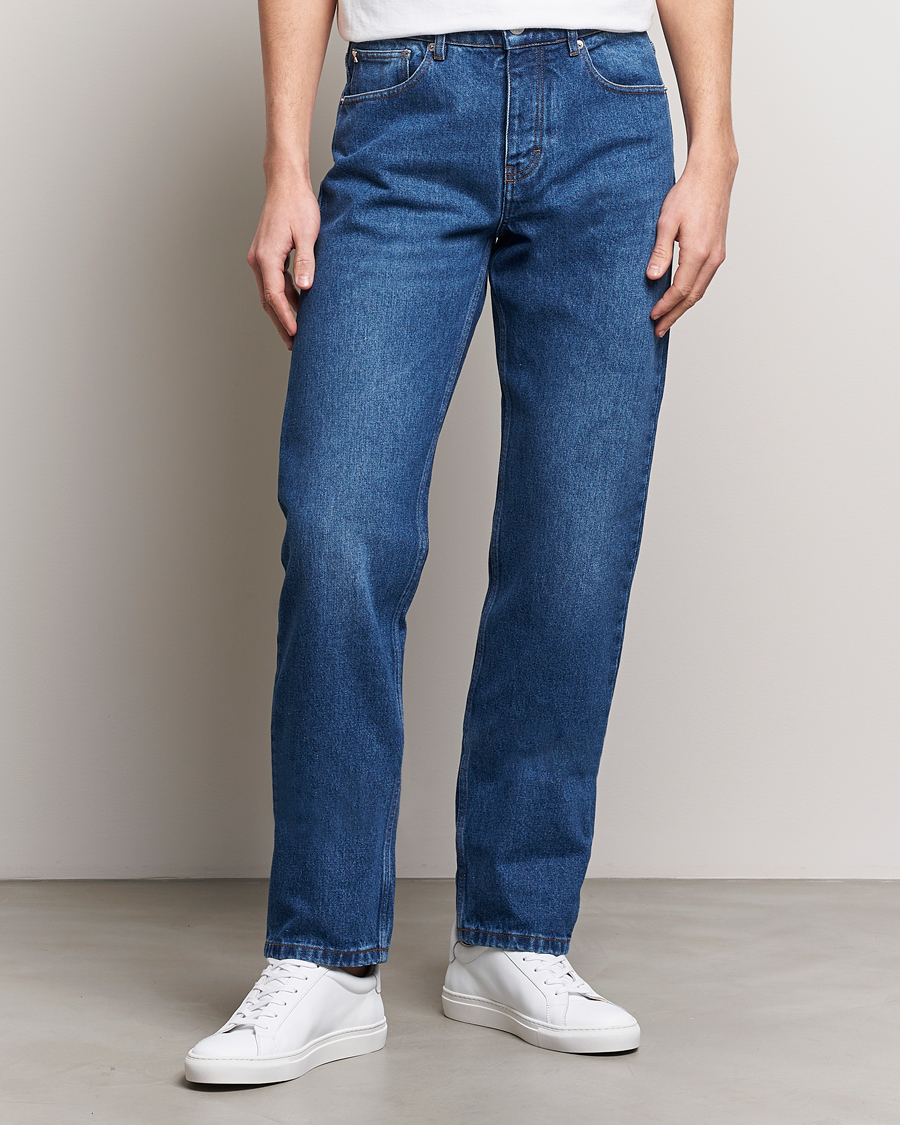 Herre | Straight leg | AMI | Classic Fit Jeans Used Blue