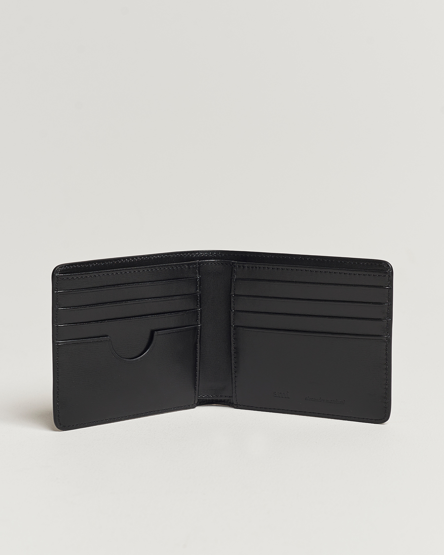 Herre | Vanlige lommebøker | AMI | Tonal Heart Logo Leather Wallet Black