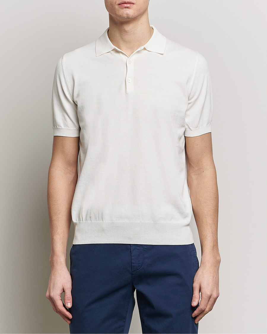 Herre |  | Canali | Cotton Short Sleeve Polo White