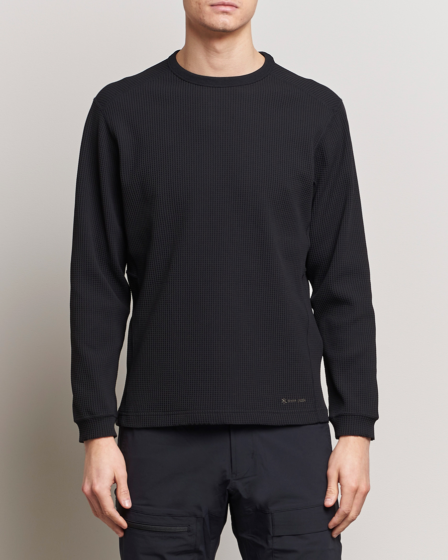 Herre | Svarte t-skjorter | Snow Peak | Dry Waffle Long Sleeve T-Shirt Black