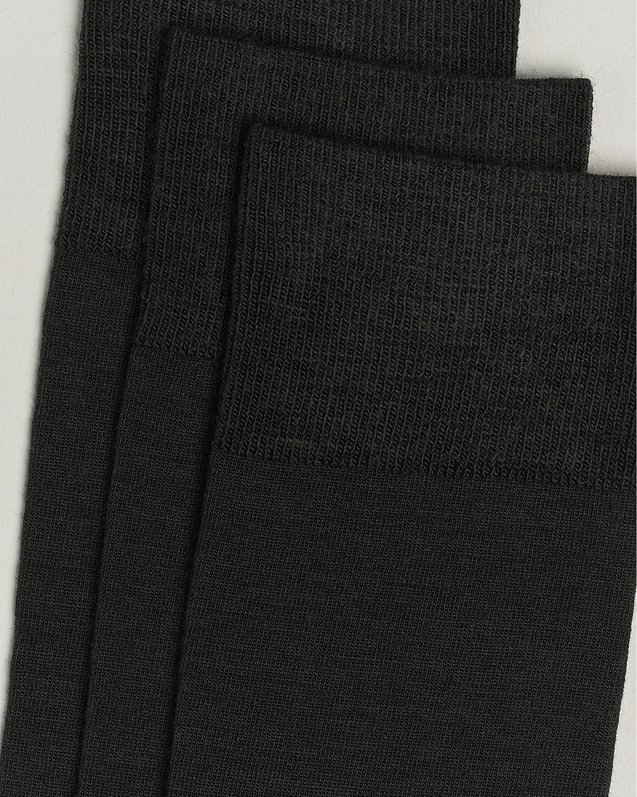 Herre | Vanlige sokker | Amanda Christensen | 3-Pack Icon Wool/Cotton Socks Dark Brown