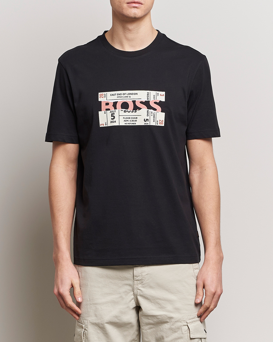 Herre | BOSS | BOSS ORANGE | Printed Crew Neck T-Shirt Black