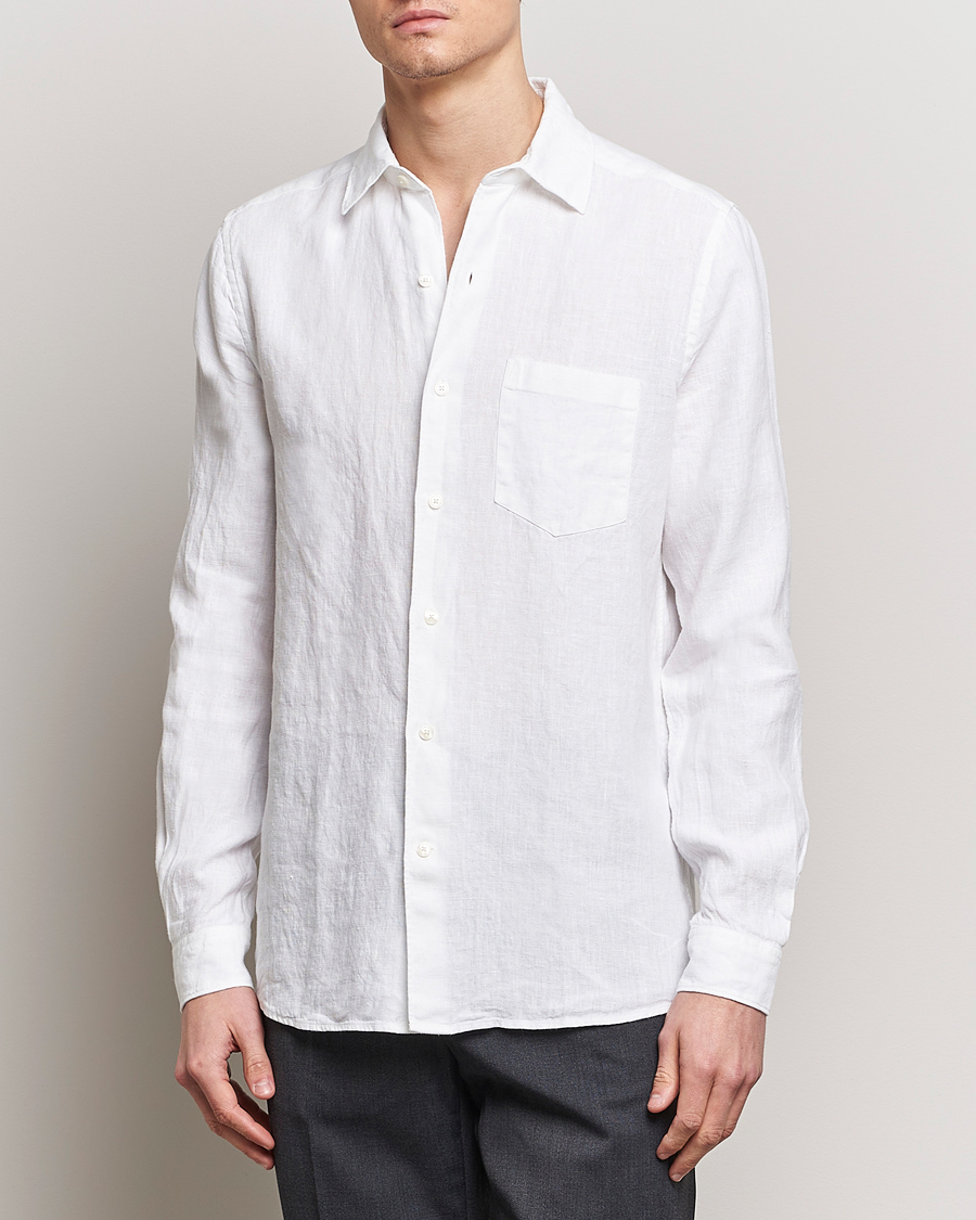 Herre | Casual | A Day\'s March | Abu Linen Shirt White