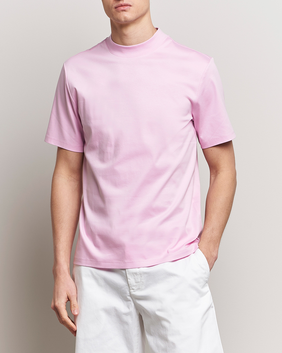 Herre | Klær | J.Lindeberg | Ace Mock Neck T-Shirt Pink Lavender