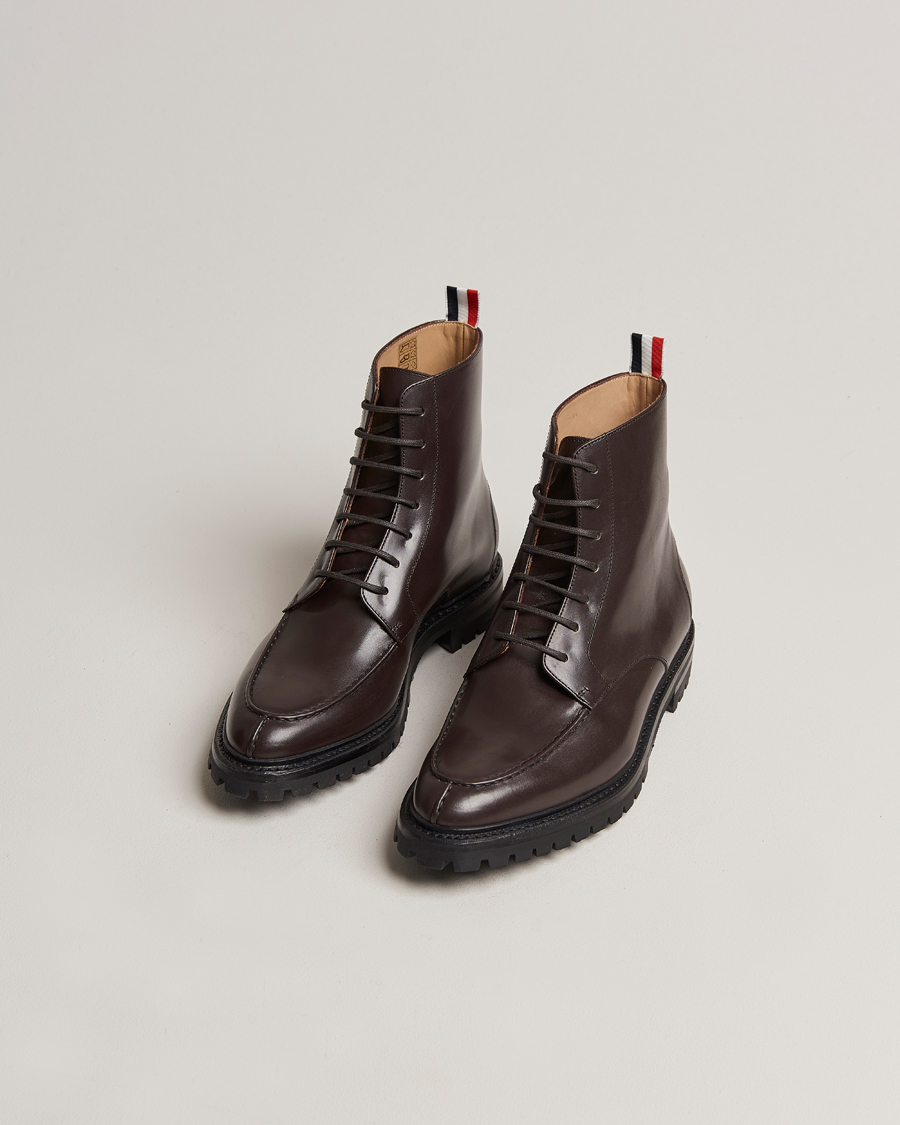 Herr | Luxury Brands | Thom Browne | Apron Stitch Commando Boots Brown