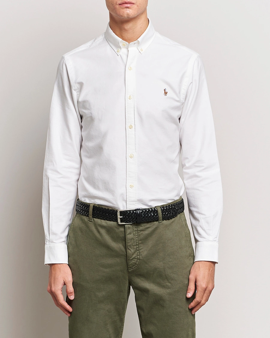 Herre | Oxfordskjorter | Polo Ralph Lauren | 2-Pack Slim Fit Shirt Oxford White/Stripes Blue