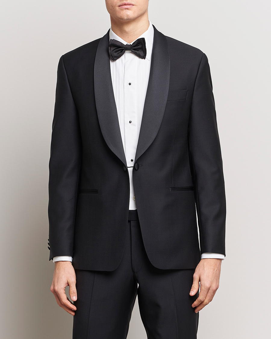 Herre | Dresser | Oscar Jacobson | Figaro/Denz Wool Tuxedo Suit Black