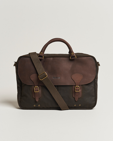 Herre | The Classics of Tomorrow | Barbour Lifestyle | Wax Leather Breifcase Olive