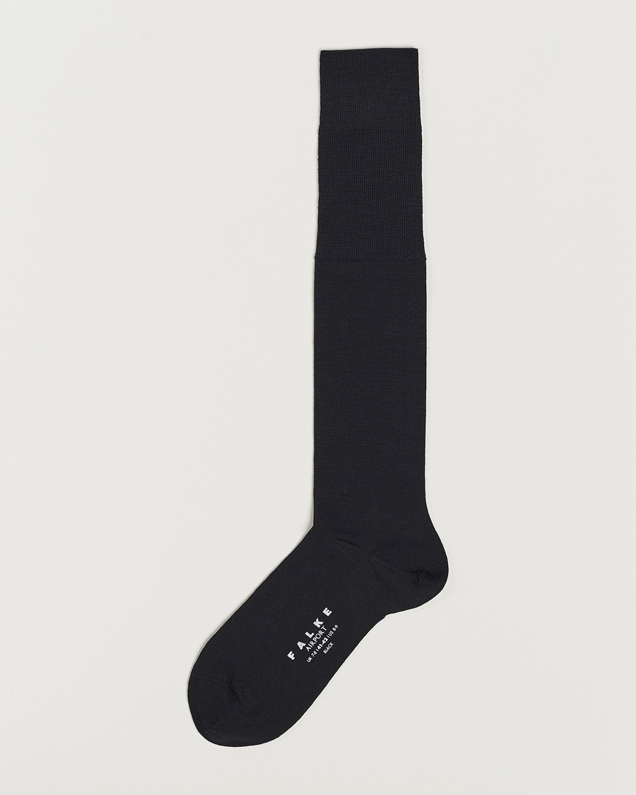 Falke Airport Knee Socks Black – Svart
