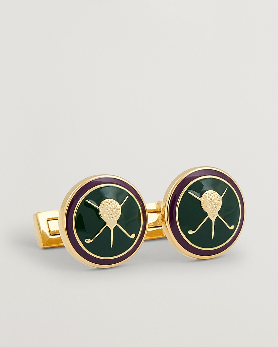 Herre | Black Tie | Skultuna | Cuff Links Golf Gold/Green