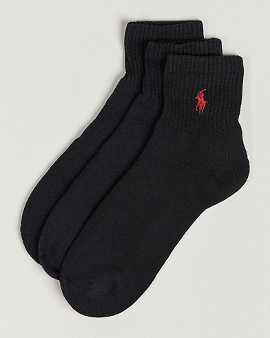 Herre | Wardrobe basics | Polo Ralph Lauren | 3-Pack Sport Quarter Socks Black