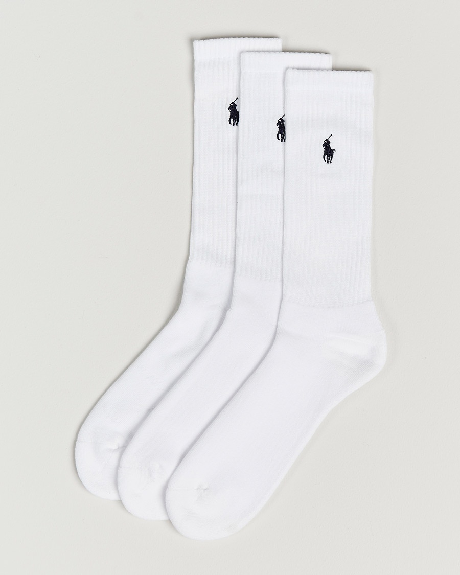 Polo Ralph Lauren 3-Pack Crew Sock White – Hvit