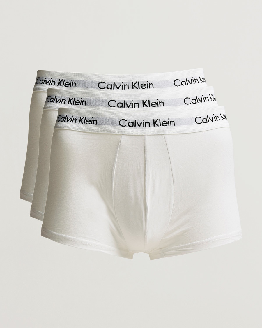 Calvin Klein Cotton Stretch Low Rise Trunk 3-pack White – Hvit