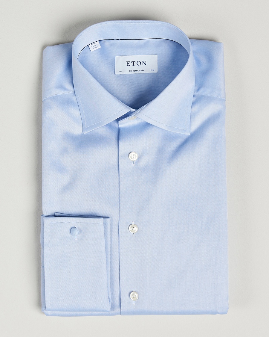 Eton Contemporary Fit Shirt Double Cuff Blue – Blå