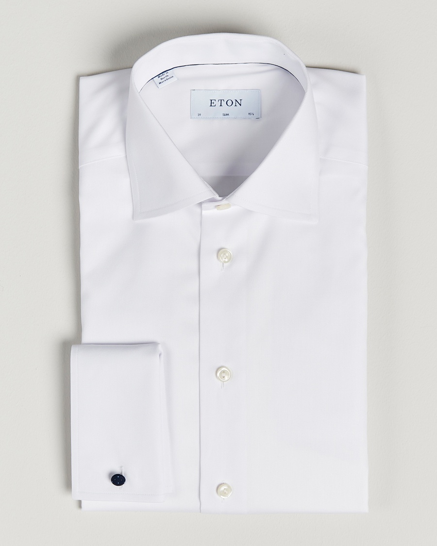 Eton Slim Fit Shirt Double Cuff White – Hvit
