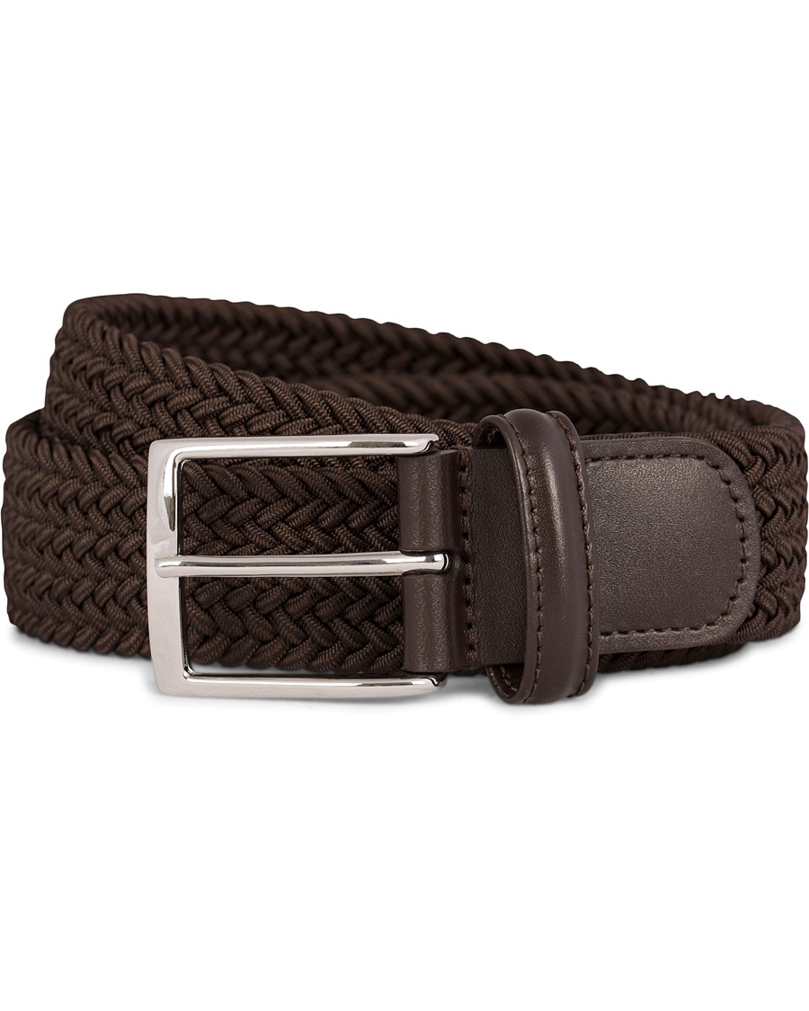  Elastic Textile Belt 3,5 cm Brown