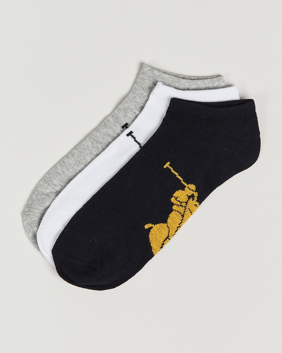 Polo Ralph Lauren 3-Pack Sneaker Sock Grey/White/Black – Grå