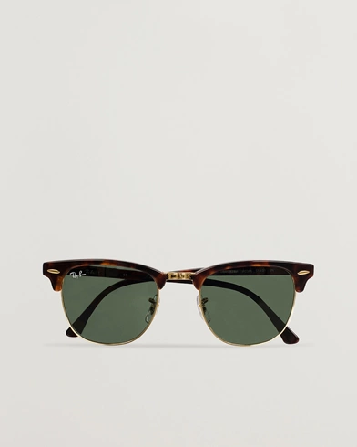 Herre | Buede solbriller | Ray-Ban | Clubmaster Sunglasses Mock Tortoise/Crystal Green
