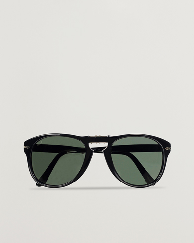 Herre | Buede solbriller | Persol | 0PO0714 Folding Sunglasses Black/Crystal Green