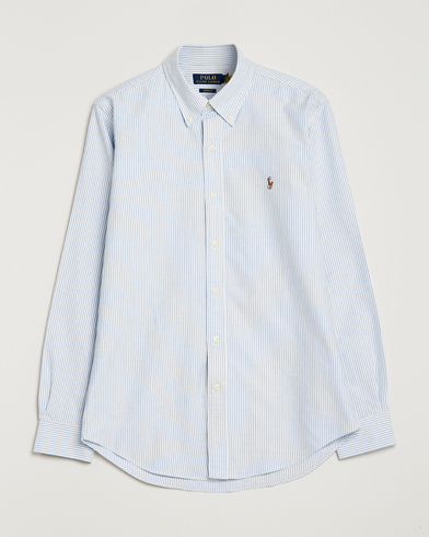 Herre | World of Ralph Lauren | Polo Ralph Lauren | Custom Fit Oxford Shirt Stripe Blue