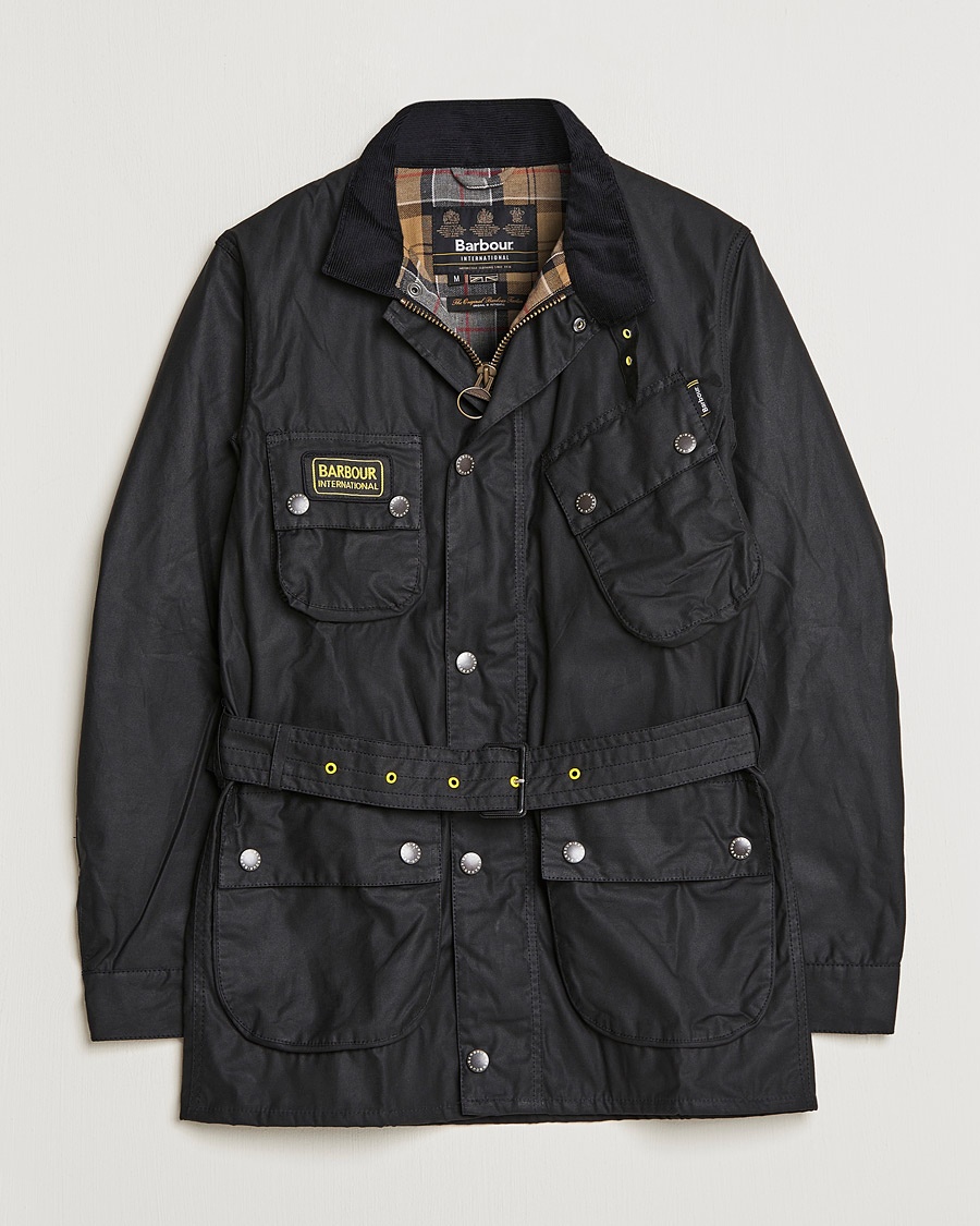 Barbour International Slim Wax Jacket Black – Svart