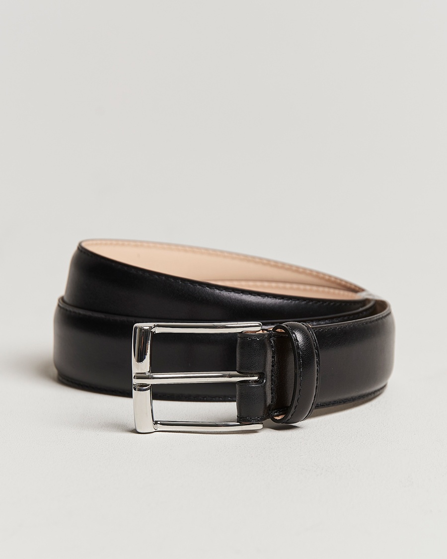 Crockett & Jones Belt 3,2 cm Black Calf – Svart