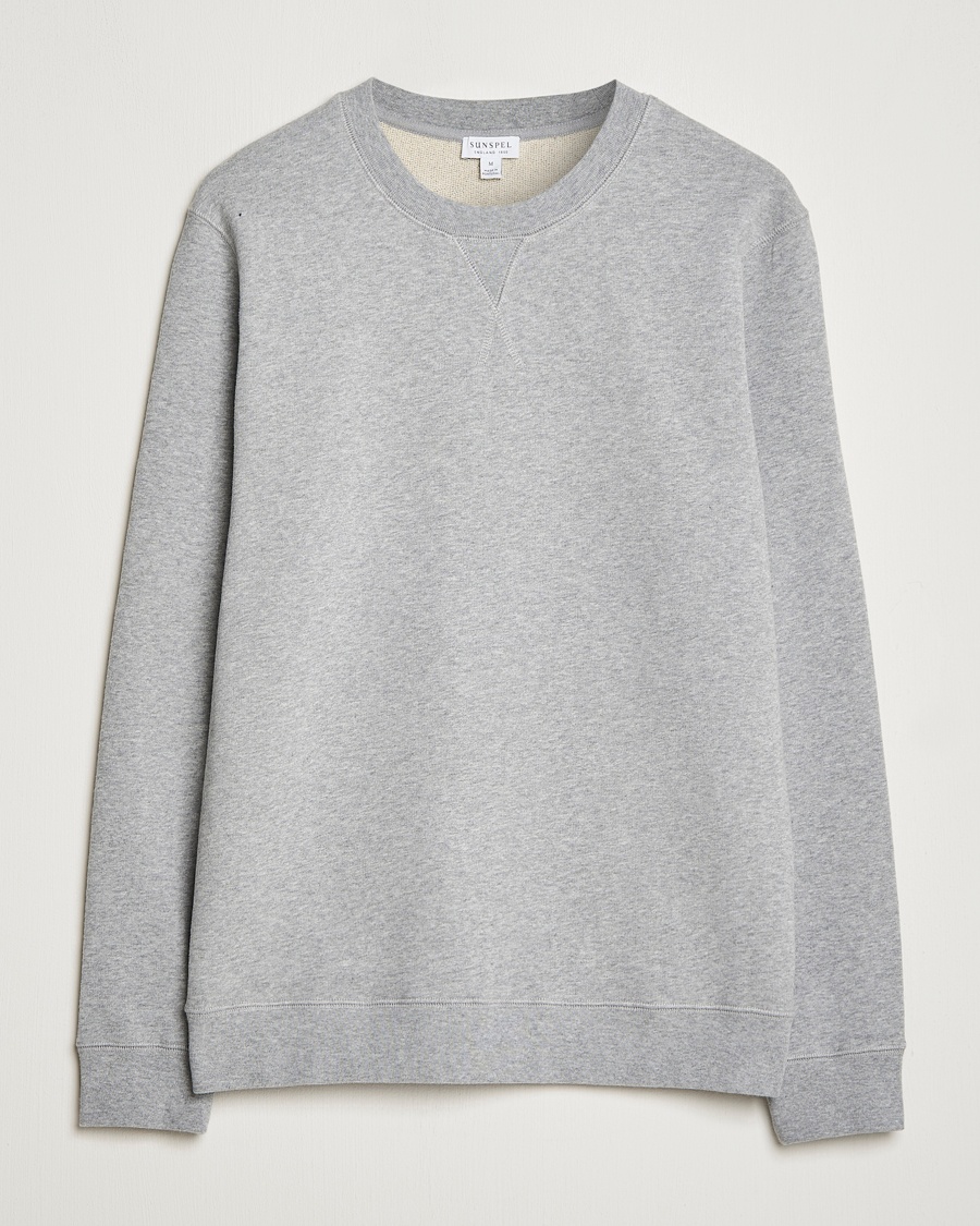 Sunspel Loopback Sweatshirt Grey Melange