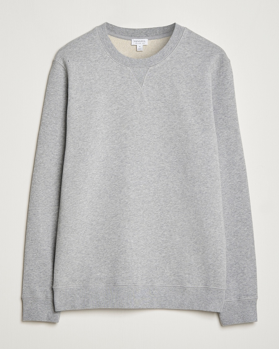 Herre | Sweatshirts | Sunspel | Loopback Sweatshirt Grey Melange