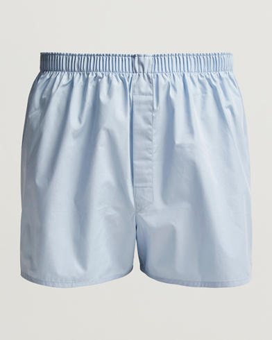 Herre |  | Sunspel | Classic Woven Cotton Boxer Shorts Plain Blue