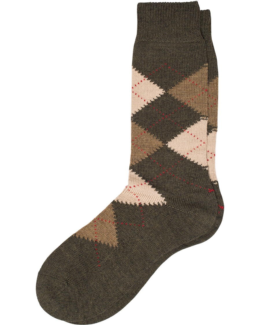  Racton Argyle Merino/Nylon Sock Dark Olive
